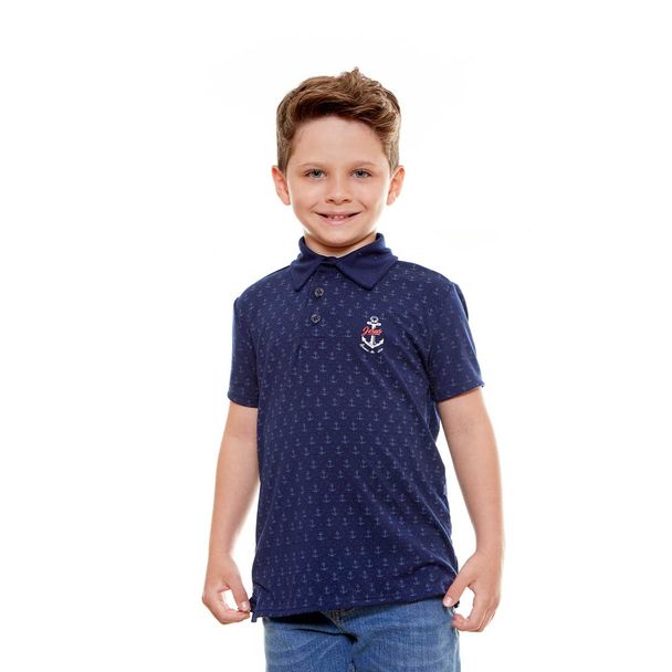 camiseta-gola-polo-infantil-jesus-Ancora-da-alma-azul-frente