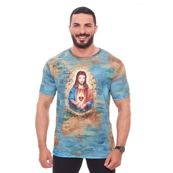 Camiseta Sagrado e Imaculado Coração DV11021 Estampado M