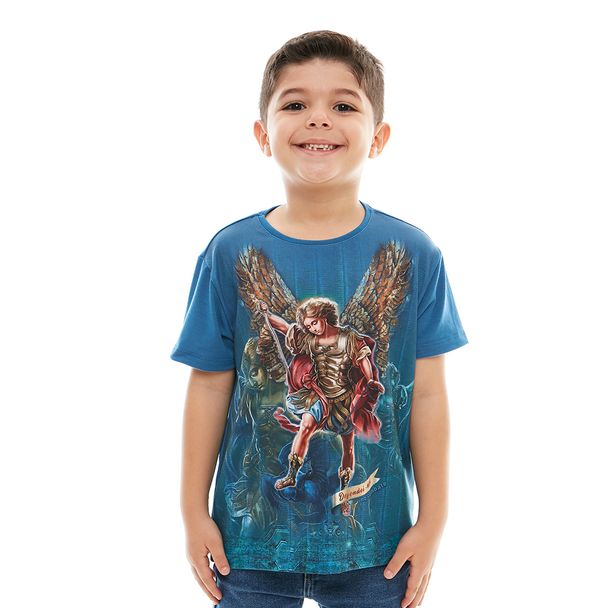 Camiseta Infantil São Miguel Arcanjo DV12337 Azul 2