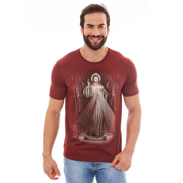Camiseta-Jesus-Misericordioso-vermelho-frente